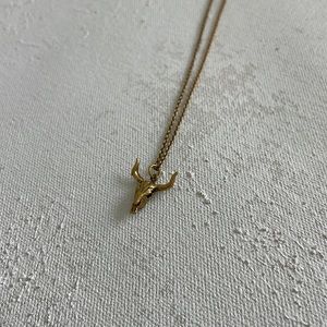 Cow skull gold necklace